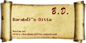 Barabás Ditta névjegykártya